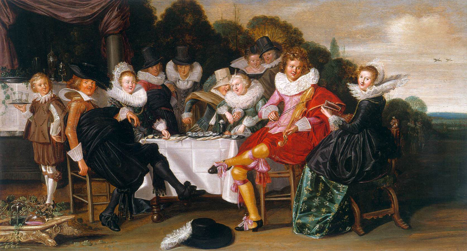merry company in a garden